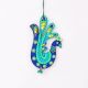 Handmade Wooden Peacock Christmas Hanging - Blue-Green, Yellow-Blue, Orange-Purple, Pink-Green